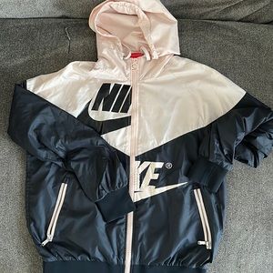 Nike black and light pink windbreaker womens small slightly worn